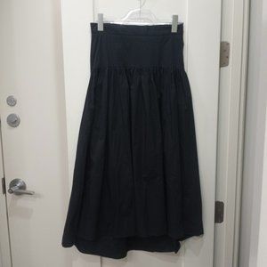 Marella Hi-Low Midi Black Cotton Skirt
